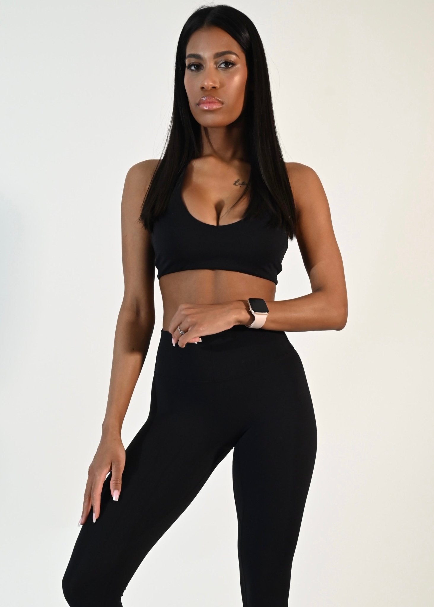 Celine Cross Bra - Black - Ellie Gymwear