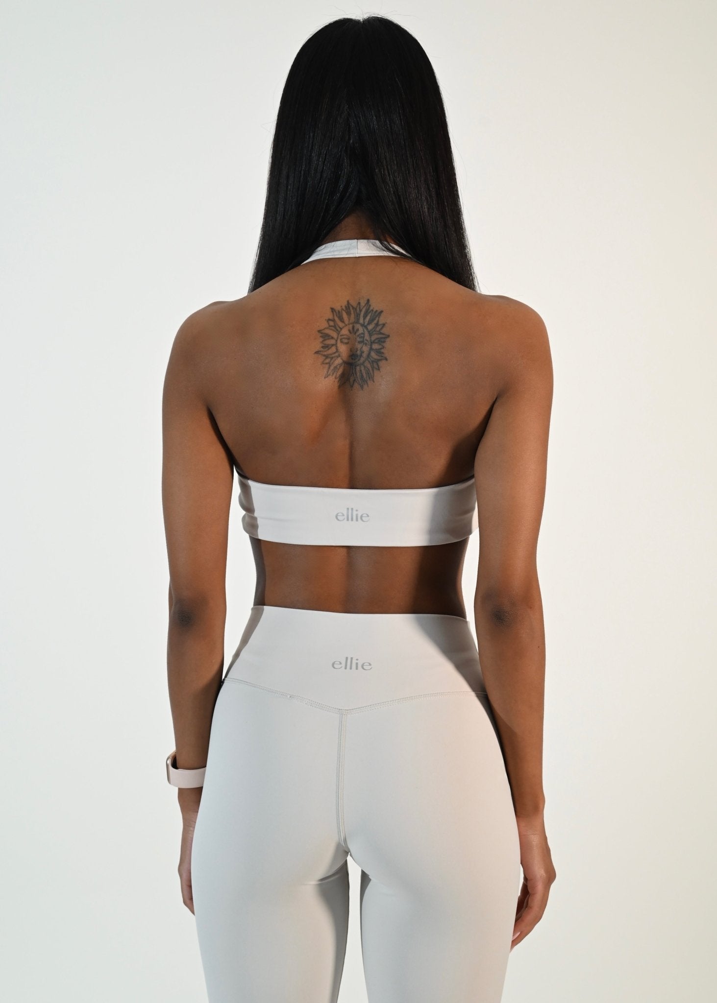Celine Racerback Bra - White Smoke - Ellie Gymwear