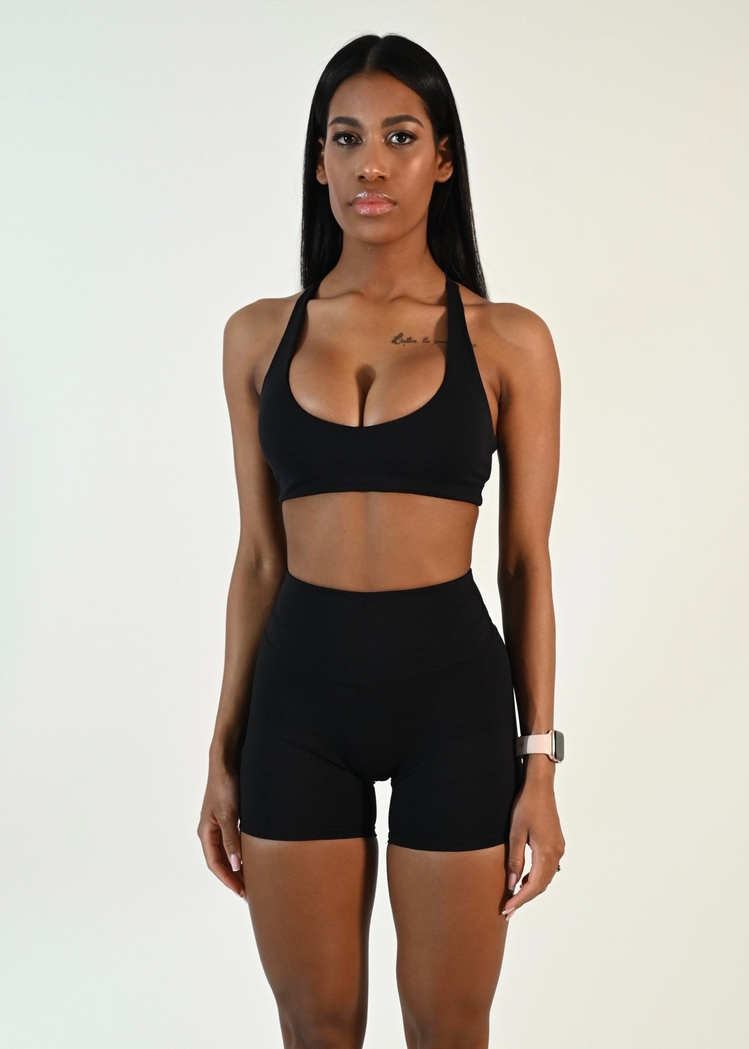 High Rise Celine Shorts – Black - Ellie Gymwear