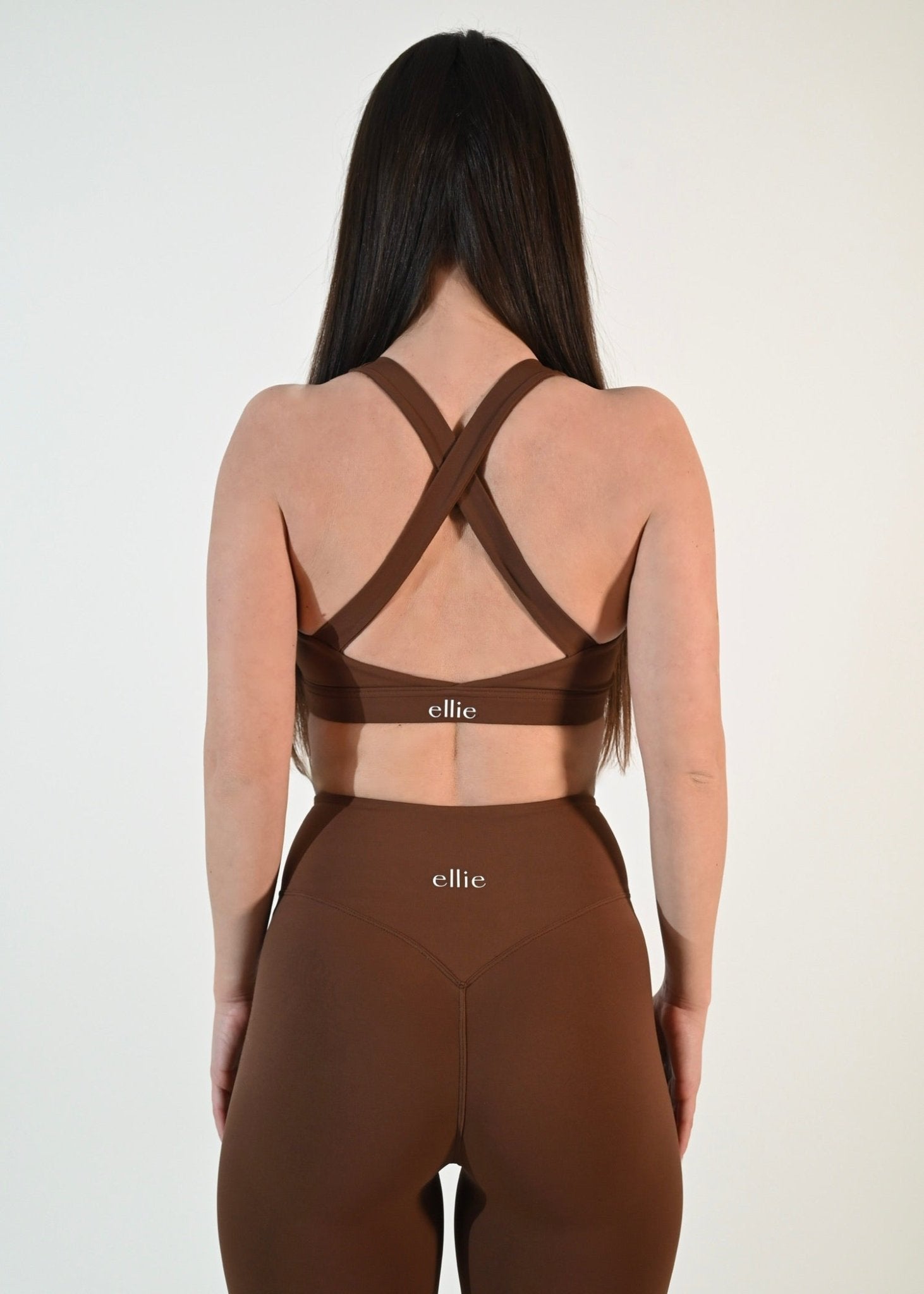 Margot Cross Back Bra - Brown - Ellie Gymwear
