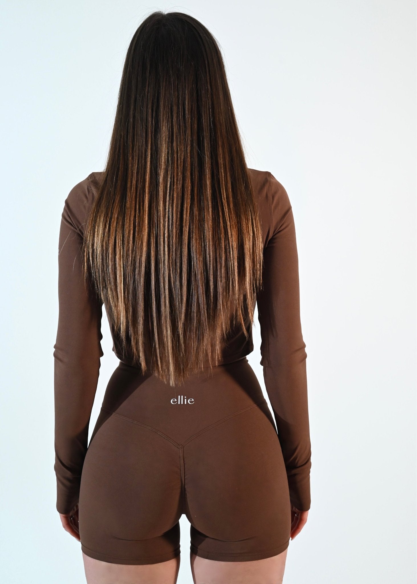 Margot Zip Crop Jacket - Brown - Ellie Gymwear