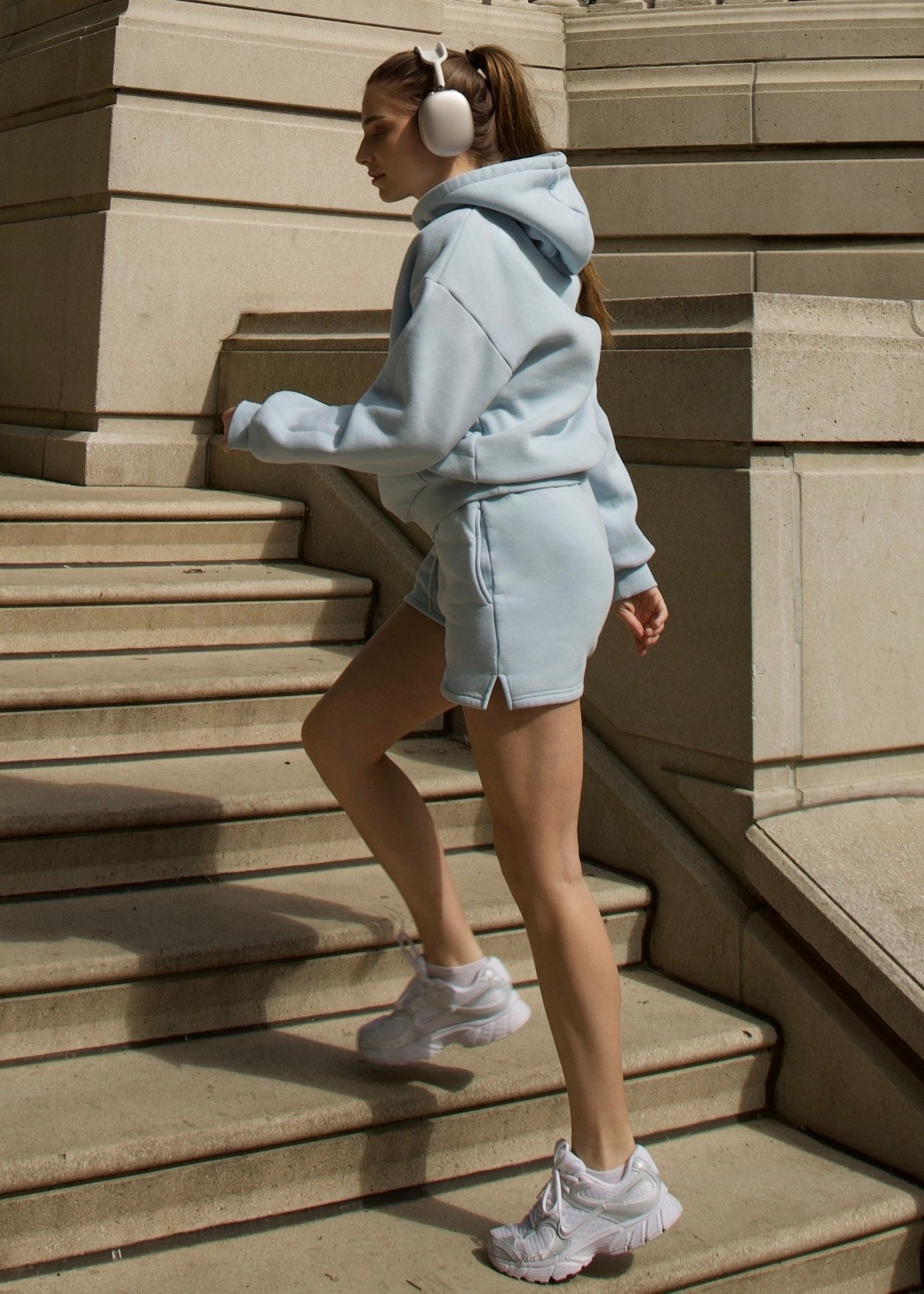 Minimalist Lounge Shorts - Sky Blue - Ellie Gymwear