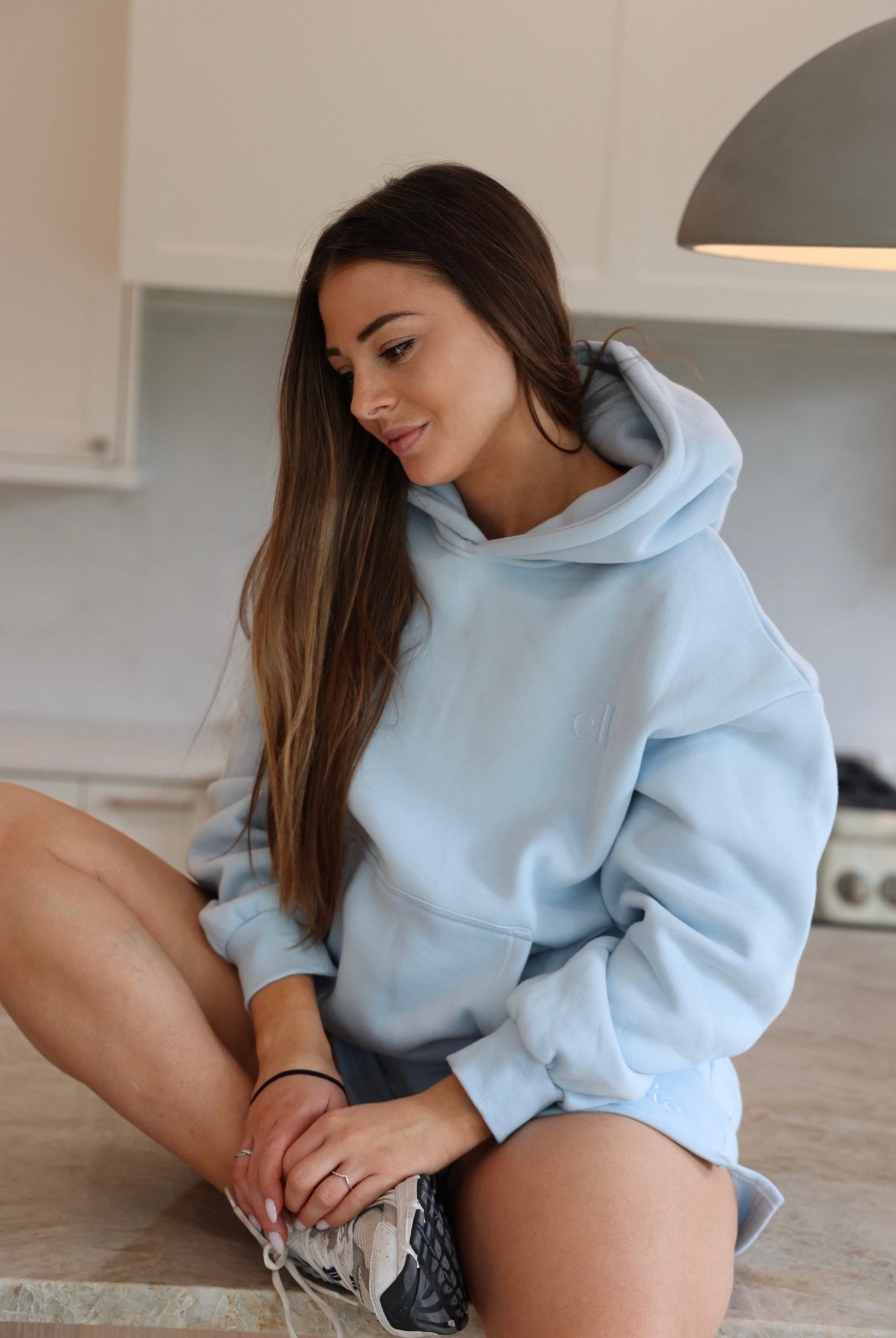 Oversized Hoodie - Sky Blue - Ellie Gymwear