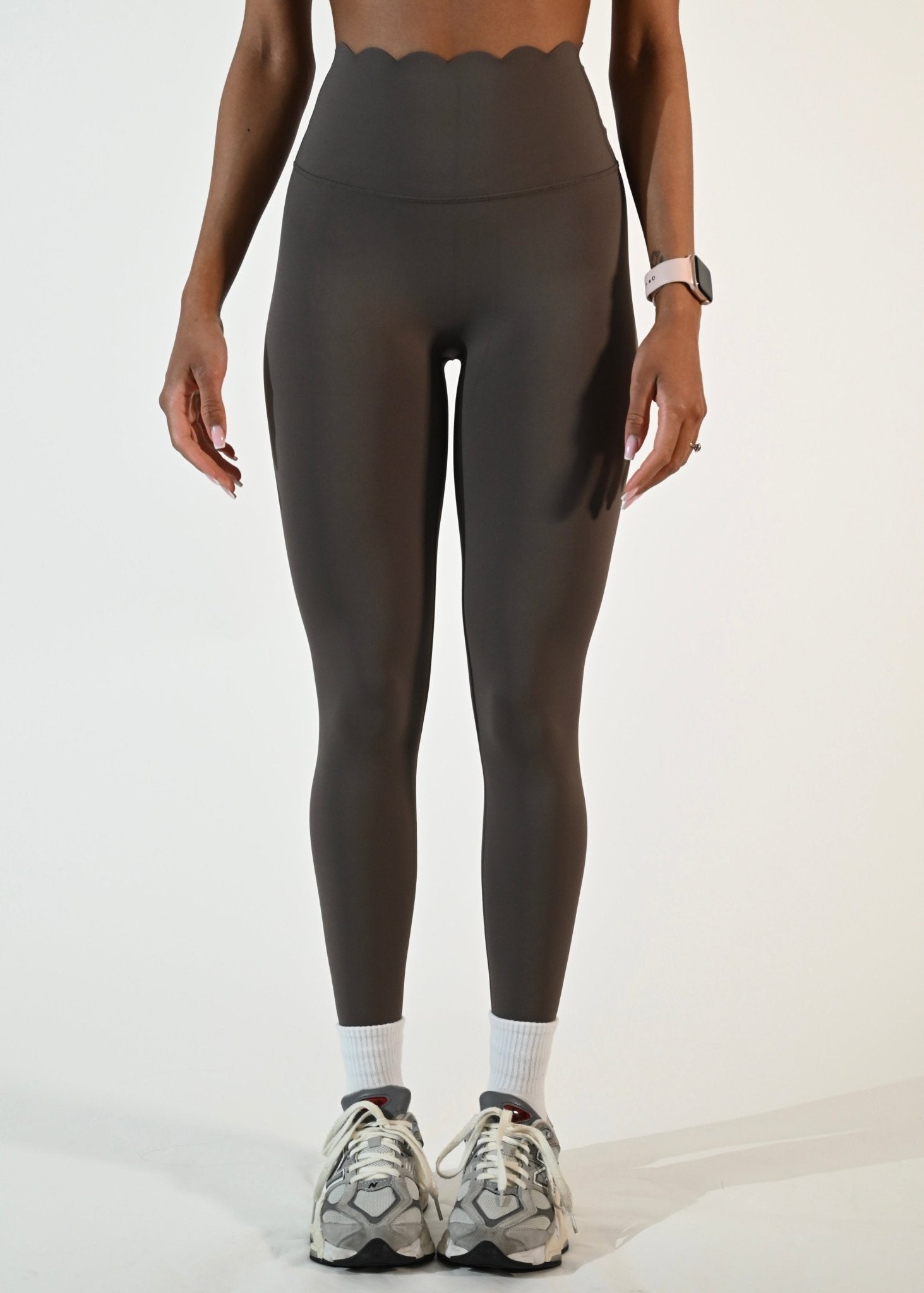 Pearl High Waist Leggings - Fossil - Ellie Gymwear