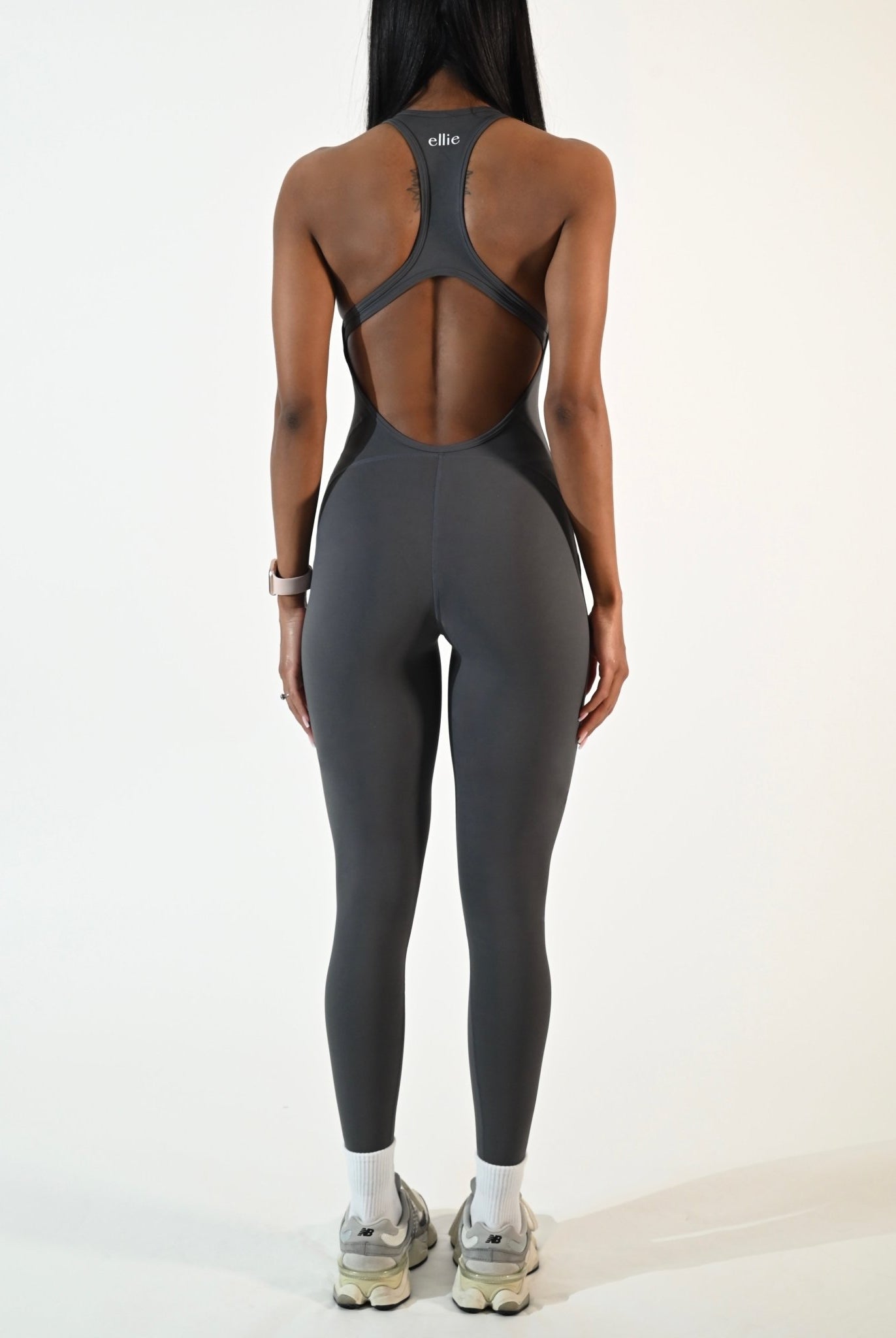 SculptOne Ariel Jumpsuit - Charcoal Gray - Ellie Gymwear