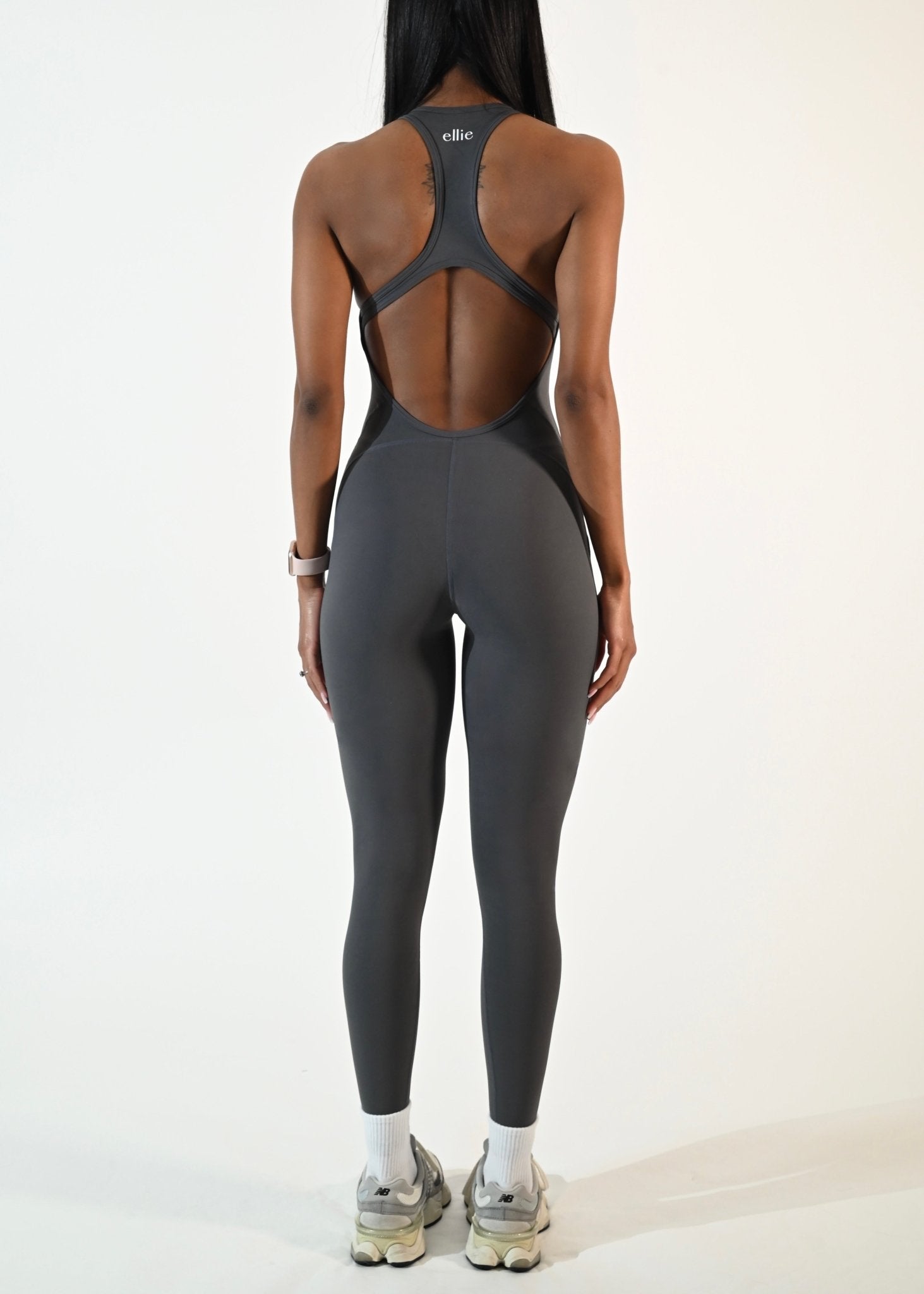 SculptOne Ariel Jumpsuit - Charcoal Gray - Ellie Gymwear