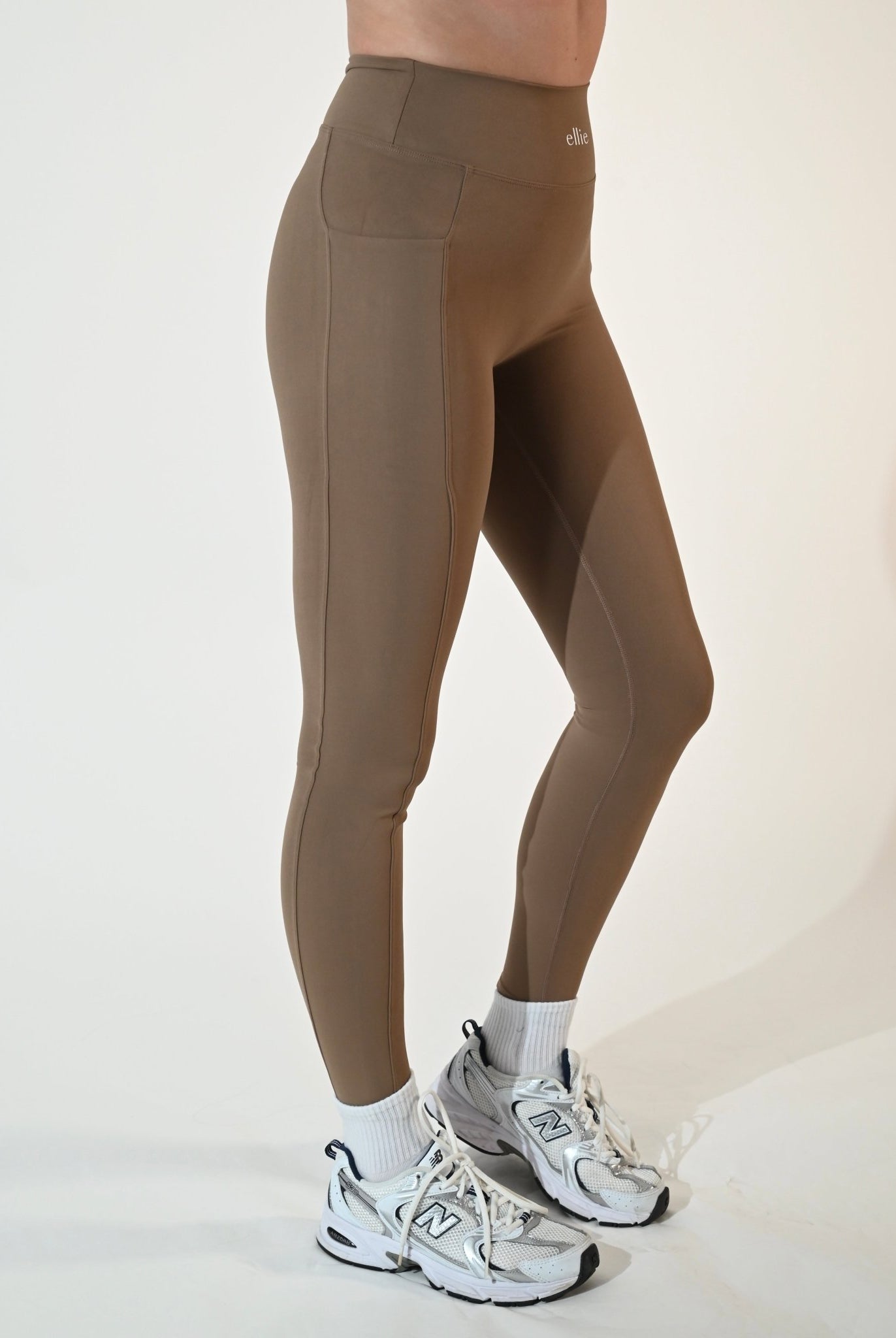 Side - Pocket Serene Leggings – Latte - Ellie Gymwear