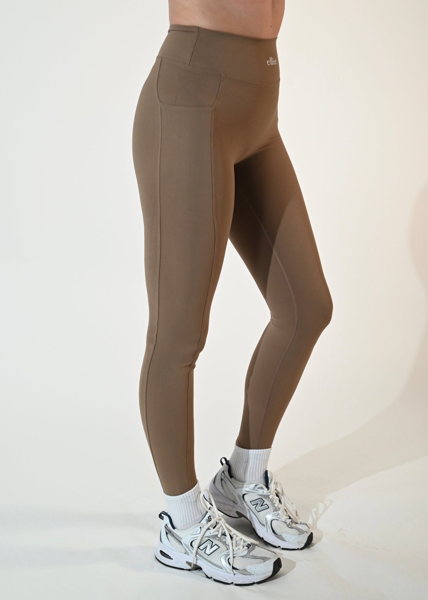 Side - Pocket Serene Leggings – Latte - Ellie Gymwear