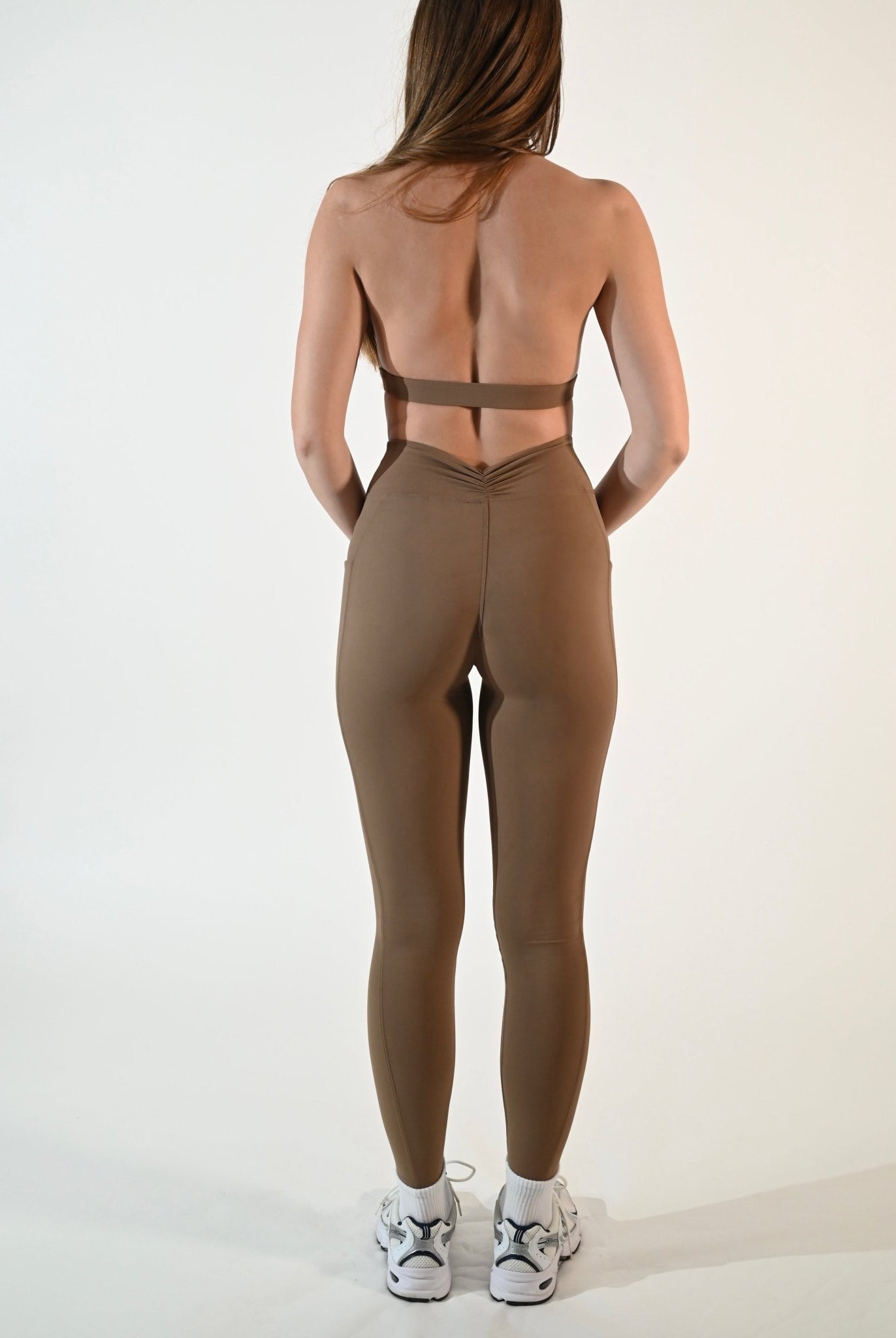 Side - Pocket Serene Leggings – Latte - Ellie Gymwear