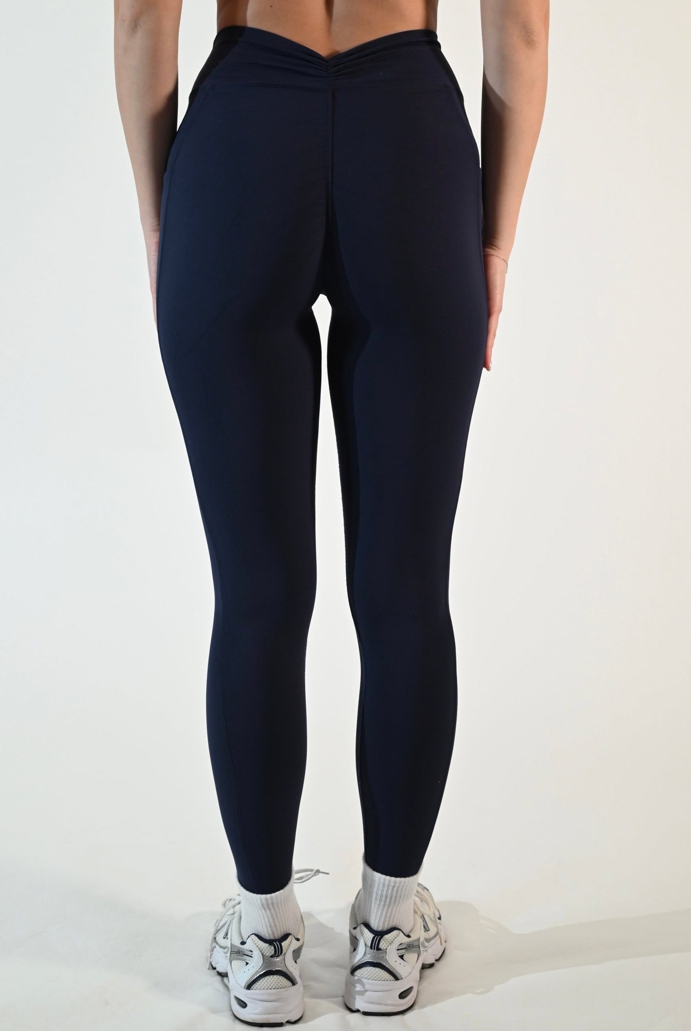 Side - Pocket Serene Leggings - Navy Blue - Ellie Gymwear