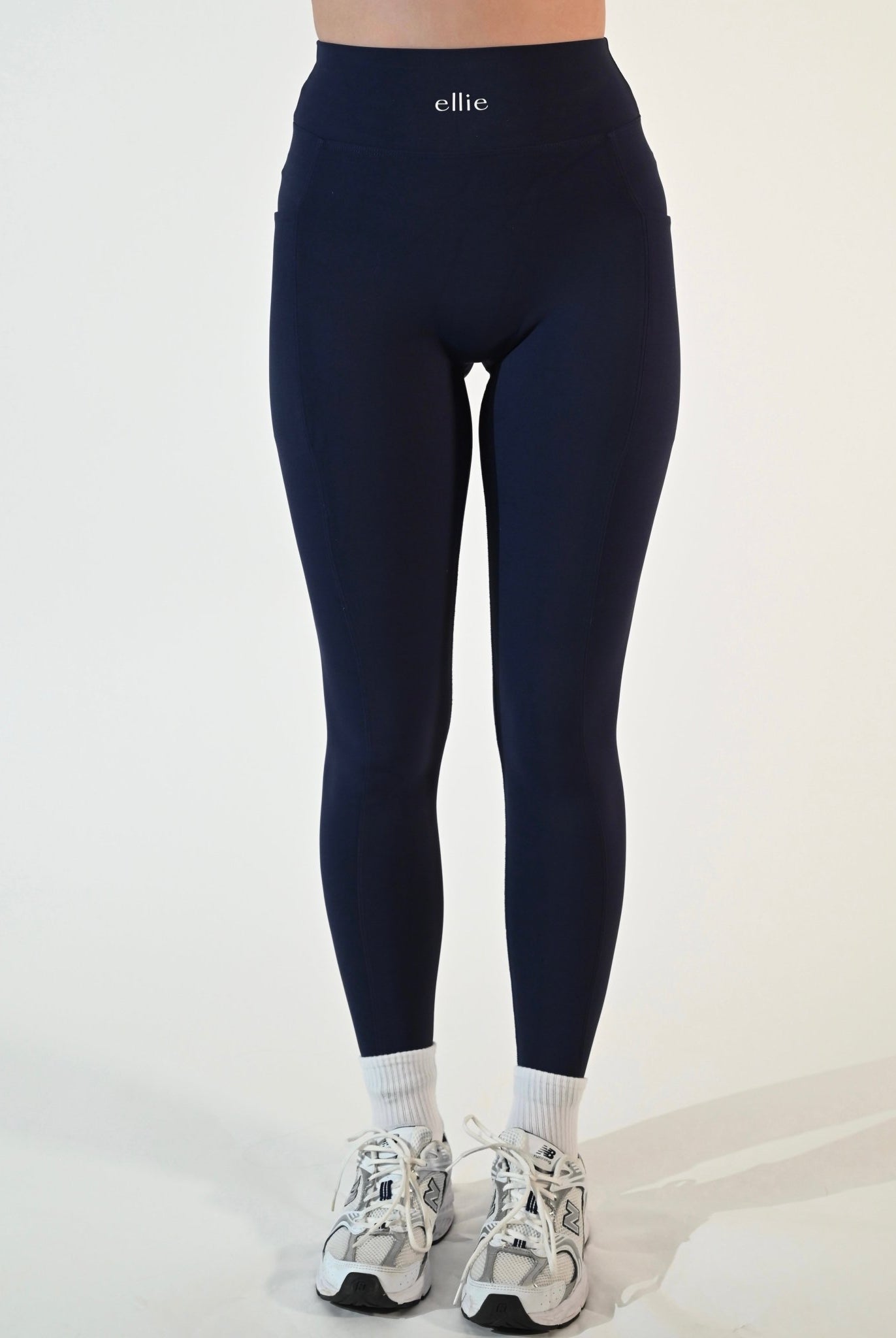 Side - Pocket Serene Leggings - Navy Blue - Ellie Gymwear