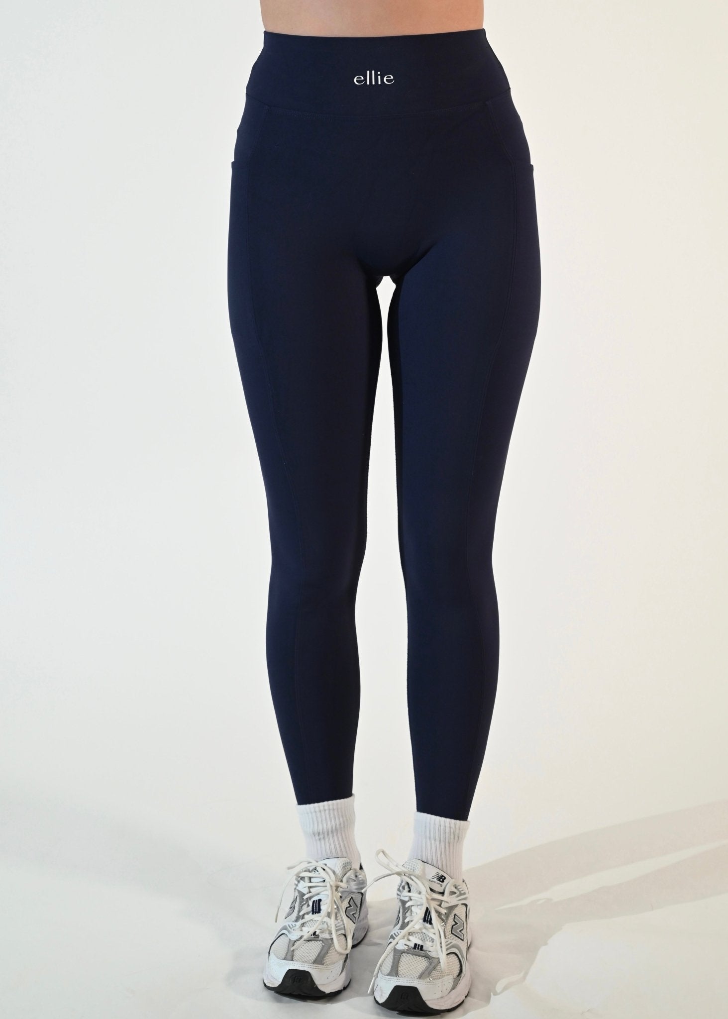 Side - Pocket Serene Leggings - Navy Blue - Ellie Gymwear