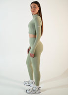 Margot High Waisted Leggings - Pistachio - Ellie Gymwear