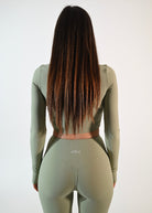 Margot Zip Crop Jacket - Pistachio - Ellie Gymwear