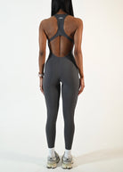 SculptOne Ariel Jumpsuit - Charcoal Gray - Ellie Gymwear