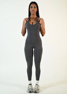 SculptOne Ariel Jumpsuit - Charcoal Gray - Ellie Gymwear