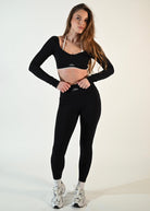 Side - Pocket Serene Leggings - Black - Ellie Gymwear