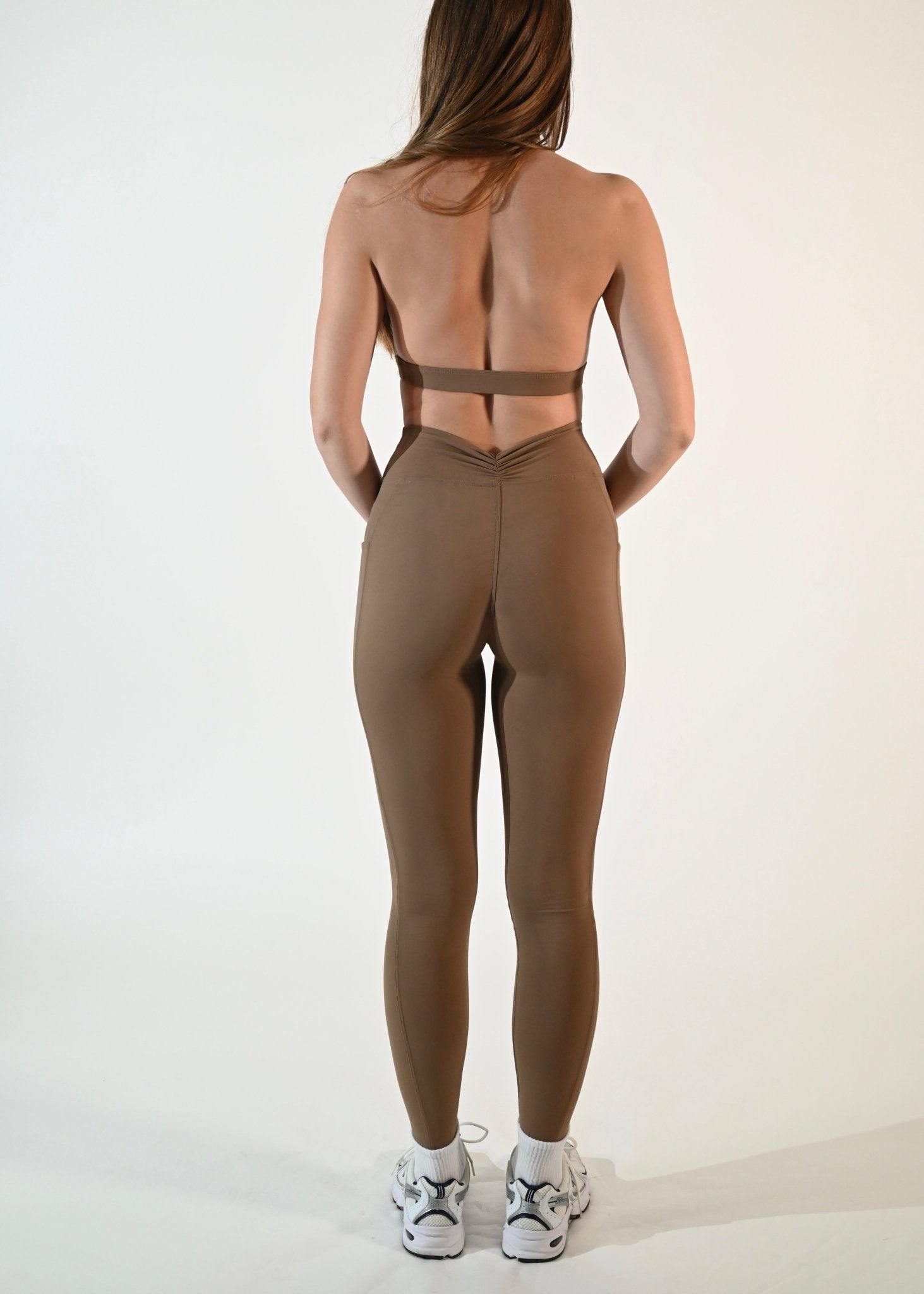 Side - Pocket Serene Leggings – Latte - Ellie Gymwear